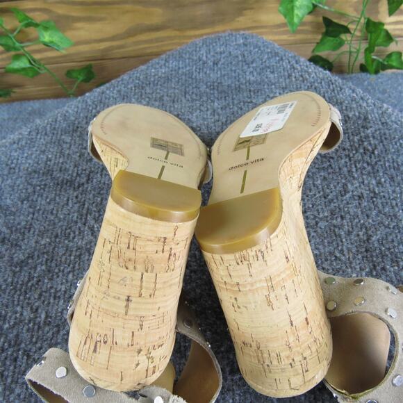 Dolce Vita Women Stud Everve Dante‎ Ankle Strap Taupe Suede 8 Medium Gently Used - Picture 6 of 7